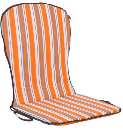 PATIO Stuhlauflage Niedriglehner 89 x 44 cm Gam Monoblock Auflage Stuhlkissen Streifen orange Wendekissen mit Schnüren