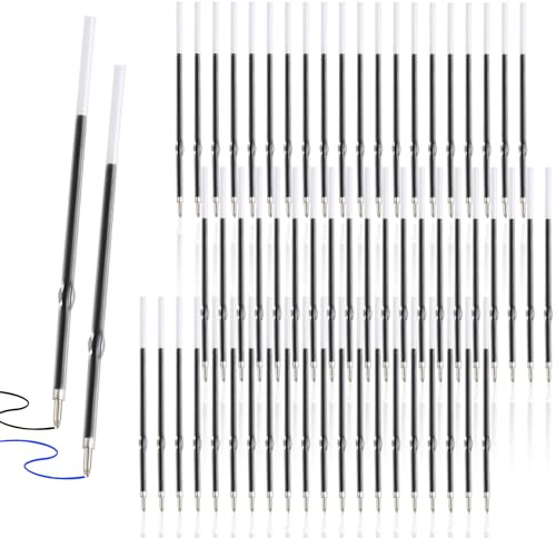 Kugelschreiber minen Set, 60 Stück Kugelschreibermine Ersatz in kugelschreiberminen blau & kugelschreiberminen schwarz. Passend für Kugelschreiber mit 98mm Länge.