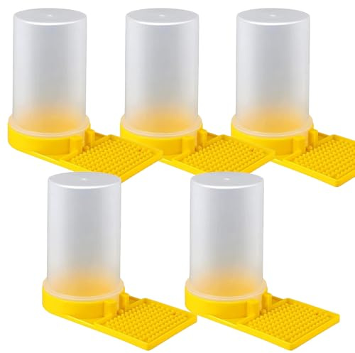 Bee Water Feeder, 5 Bee Entrance Feeder for Hive, Beehive Drinking Bowl Beekeeping Feeder Supplies, Bee Water Dispenser, Bee Drinking Station, Bee Water Feeding Beekeeping Equipment Beekeeper Tool