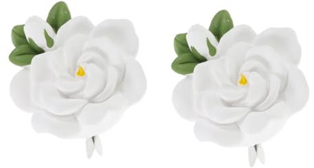 Mobestech 2stücke Auto Lüftungsclip Mit Blumen Design Aromaklip Für Auto-innenraum Elegante Duftdeko Für Angenehme Atmosphäre Duftclip Für Lüftungsschlitze Weißes Modernes Accessoire