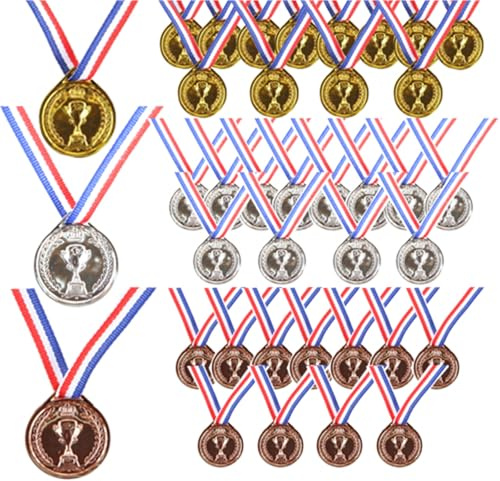 Bustlwor 36 Medaglie, Medaglie di Plastica dei Vincitori, Medaglie d'oro, d'Argento e di Bronzo, Decorazioni e Premi Sportivi Preferiti dai, Feste e Gare Sportive Scolastiche
