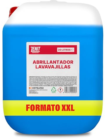 Hostelpak | 20 l | Abrillantador lavavajillas | Acabado brillante | lavavajillas líquido | detergente lavavajillas profesional