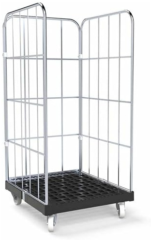 Rullbehållare 1350 KU RC svart, 724 x 815 mm, typ 3-sidig, Cr 3