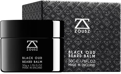 ZOUSZ Black Oud Beard Balm for Men – Luxurious Beard Cream with Shea Butter, Coconut Oil & Rich Cream Texture – Deep Conditioning & Styling – 50g