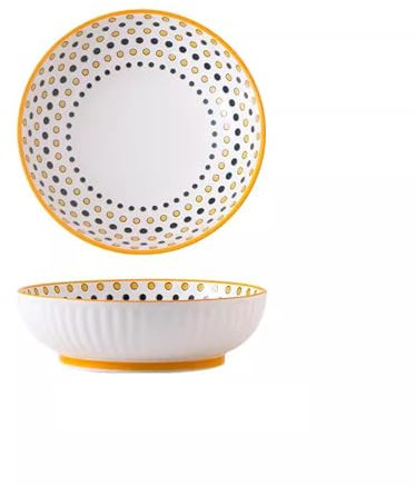 RUHEN Salad Bowls Large Pot Bowl Household Large Ceramic Soup Bowl 9-inch Soup Bowl Plate Special Large Bowl Elegant and Fashionable Large Bowl Kitchen Soup