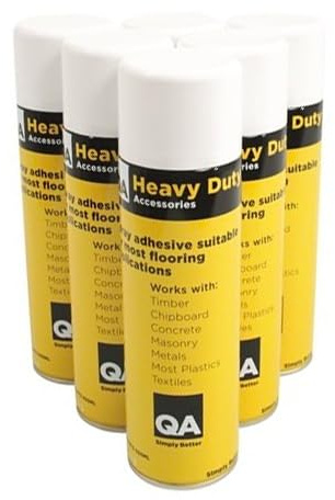 IMPERIAL STUDIOS QA Heavy Duty Spray Adhesive 500ml for Flooring Carpets Underlay Wood Concrete Metal Plastic & More Strong Bond Fast Dry Multi-Purpose (6)
