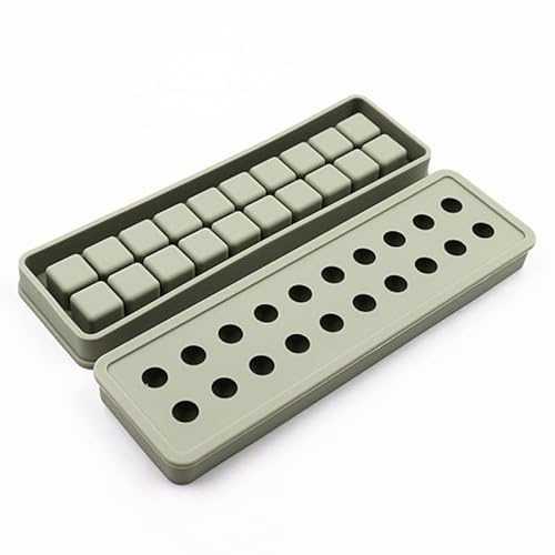 20 Cavity Ice Cube Tray Silicone Ice Moulds Freezer for Freezer Whiskey Cocktail Drink Parties Liquids Green