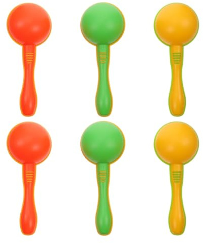 Gorise Juego de 6 Instrumentos de percusión Orff, Maracas de plástico para espectáculos en Escenario, educación Musical