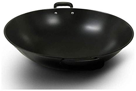 WOTZOV Olla casera Wok Sartén Wok Tradicional Olla de Hierro Fundido Olla de Hierro Crudo Wok Grande Wok Antiadherente sin Revestimiento Wok binaural Espesar Estufas de Gas SART