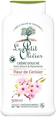 LE PETI OLIVIER – Gel Douche Extra Doux à la Fleur de Cerisier, Soin Hydratant et Parfum Délicat (Flacon 500 mL) - Le lot de 3