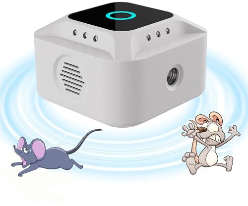 LOFFU Indoor 360° Rodent Repellent with PIR,Ultrasonic Mouse Repellent with 12 LED Strobes Light,Pest Repeller Plug-in,3-in-1 Rat Deterrent for House,Attic,Garage,Basement Use