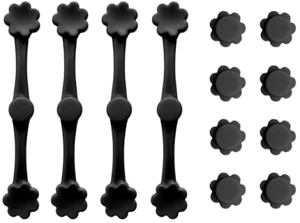 BIGP Lot de 12 Boucles Magnétiques en Silicone pour Friteuse à Air, Clips pour Papier Sulfurisé Résistants à la Chaleur, Résistant à la Chaleur Haute Température, Réutilisable (Noir)