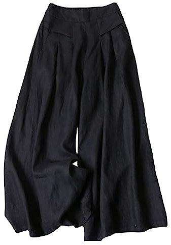 Generisch Jupe pantalon d'été décontractée, taille haute, jambe large, pantalon culotte fluide, cordon de serrage, pantalon de jogging de yoga pour femme, vêtements élégants