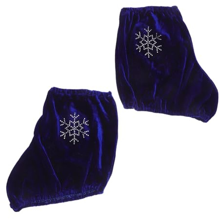 UPKOCH Protège-Patins et Ajustement Sécurisé Extensibles en Velours Bleu Protection Confortable pour Patinage Artistique pour Patins à Glace Lors de Compétitions
