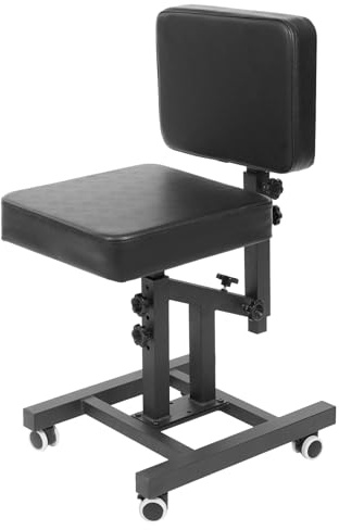 Loobiiny Silla de peluquería hidráulica, silla de peluquería regulable en altura, silla de barbero con cojín y respaldo, giratorio 360°, capacidad de carga de 100 kg, silla multiusos