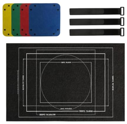 FEHFGD 1 Set Jigsaw Puzzle Board with 4 Sorting Trays, Portable Jigsaw Mat Roll, Foldable Puzzle Mat for Adults, Includes 3 Straps for Easy Storage and Transport