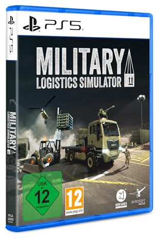 Aerosoft Military Logistics Simulator PS5 Spiel – Realistische Militärlogistik Simulation – Taktisches Military Strategy Video Game mit Fahrzeugmanagement, Basisbau und Koop-Modus – PlayStation 5