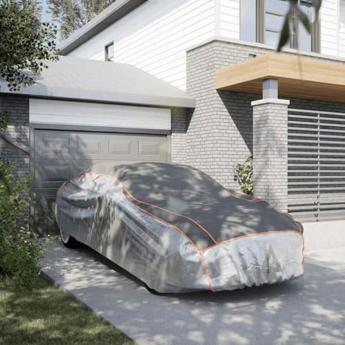 Mokuyary Copriauto per berlina, protezione grandine totale, XL, grigio e argento, telo di copertura per camper