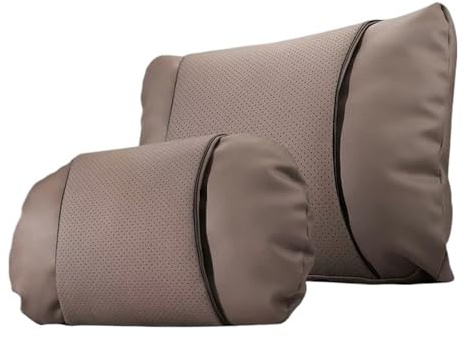 XRBAPZL Appuie-têtes en Cuir, Coussins de Taille Respirants, oreillers cervicaux compatibles avec Les Appui-tête arrière(D Style)