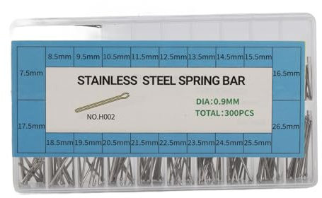 Jwthee Watch Band Pins, 0.9mm 304 Watch Band Link Cotter Pins Watch Link Cotter Pin Stainless Steel Watch Bracelet Pin Watch Pins Watch Parts Assortment for Watch Band Repair Kit