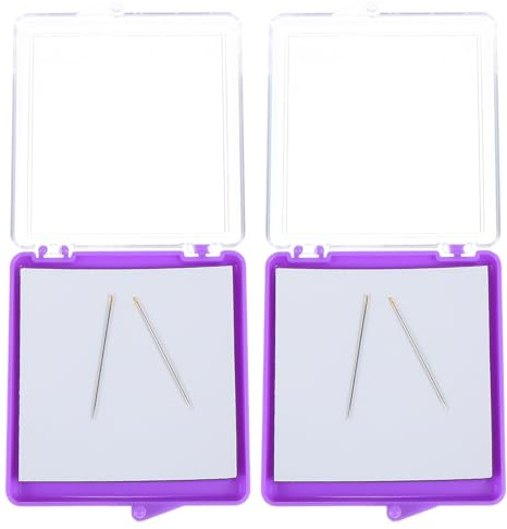 Gadpiparty 2 Stück Lila Magnetische Nadelbox aus Kunststoff und Legierung mit Starker Magnetkraft zum Sicheren Halten von Nadeln für Nähzubehör und Nähmaschinennadeln