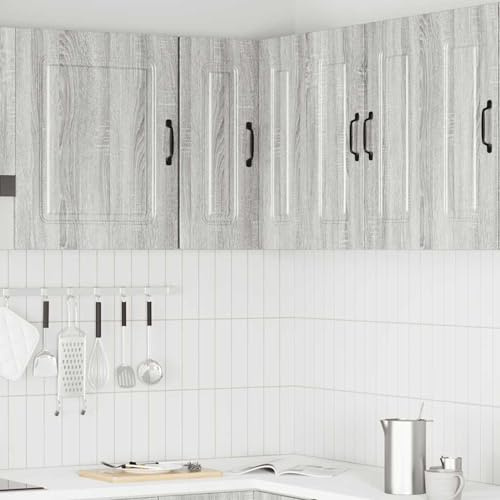 ATOMSTACK MAKER hörnväggskåp kökshylla Kalmar – trämaterial i grått Sonoma, 57 x 57 x 60 cm, väggmonterad, platsbesparande och dammmoptimerad (60 kg last)