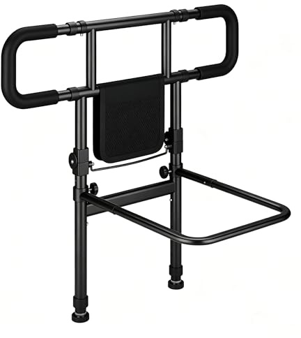 Hanured Barandilla Cama Adultos Plegable,Altura y Ancho Ajustable Barrera Cama Adultos,para Personas Mayores, Personas con discapacidad y Mujeres Embarazadas
