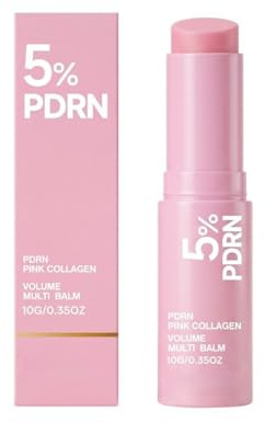PDRN Pink Collagen Volume Multi Balm Stick, bärbar multibalm, återfuktande Face Stick Makeup Base & Primer, icke-klibbig fuktkräm för läppar, ögon och nacke