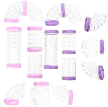 Beavorty Tunnel Piastre Trasparente per Plastica Criceti Esterno Gioco 16 Pezzi di Collegamento Accessori Educativo per Gabbia per Piccoli Animali fuori Dalla