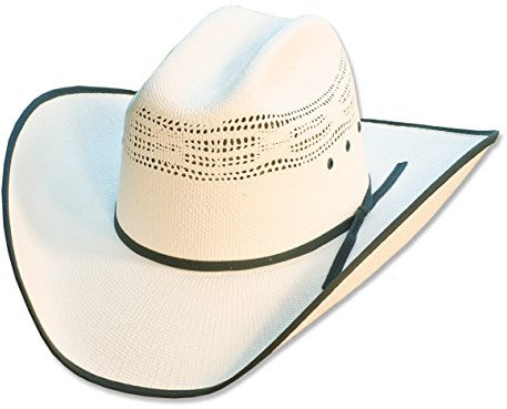 Stars & Stripes Rodeo Style Westernhut BZW. Strohhut Asthon White Westernhut Cowboyhut Westernkleidung Strohhut für Damen und Herren (56 cm) Weiß