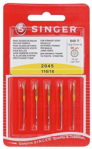 Singer N204518B05849R Jerseynadel 2045 110/18 Nadel, Metall, Silber, 7 x 0,03 x 4 cm
