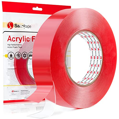 Sanojtape Doppelseitiges Klebeband Extra Stark Transparent 25mm x 10m Nano Double Sided Tape Klebeband Starkes Montageband Klar Auto LED Acryl Gel