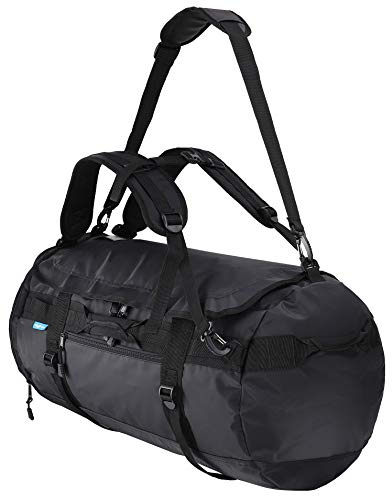 MIER Large Duffel Backpack Sports Gym Bag with Shoe Compartment, Heavy Duty and Water Resistant, Black, 45L