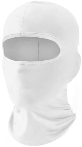 fuinloth Máscara de pasamontañas, bufanda de verano para el cuello, protector UV, bufanda de esquí para motocicleta hombre y mujer Blanco, Talla única