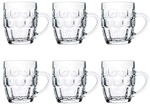 QAPPDA Beer Mugs Set,Glass Mugs With Handle 19oz,Large Beer Glasses For Freezer,Beer Cups Drinking Glasses 560ml,Pub Drinking Mugs Stein Water Cups For Bar,Alcohol,Beverages Set of 6…