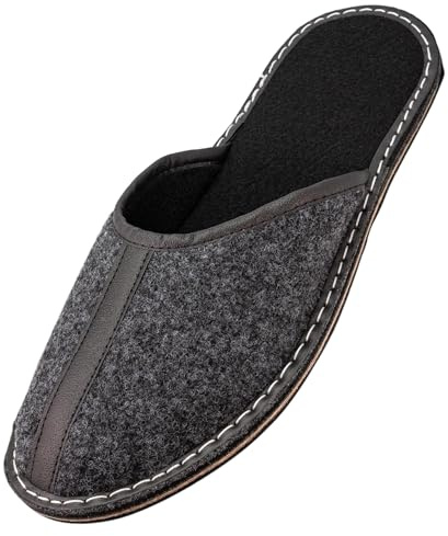 APREGGIO Chaussons en feutre pour homme - Chaussons d'hiver pratiques - Chaussures confortables - Semelle en feutre - Pointure 42