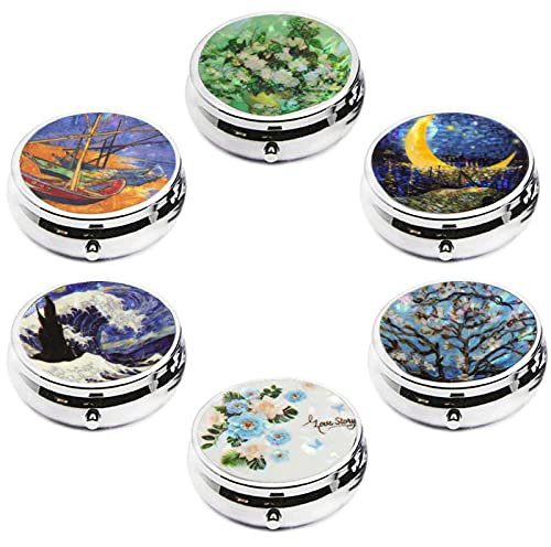 CREATIEE-PRO - Funda para pastillas (6 unidades), diseño de tableta de medicina portátil, organizador de vitaminas con 3 componentes para bolso de bolsillo, regalo de viaje, práctico y de moda