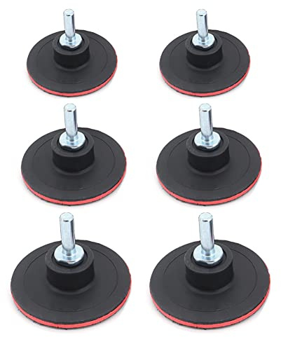 Yuhtech 6 Pcs 3 Inch/80mm 4 Inch/100mm 5 Inch/125mm Sander Backing Pad with M10 Drill Adapter, Polisher Backer Plate for Electric Grinder Sander Tool
