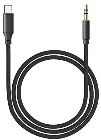 USB C auf Aux Kabel 1M, USB C auf Klinke Kabel 3.5mm Audio Adapter Aux Kabel Dauerhaft kompatibel mit iPhone 16/15 Pro Max,Samsung S20 /S21 Fe,Kopfhörer,Home/Car Stereos(Schwarz)