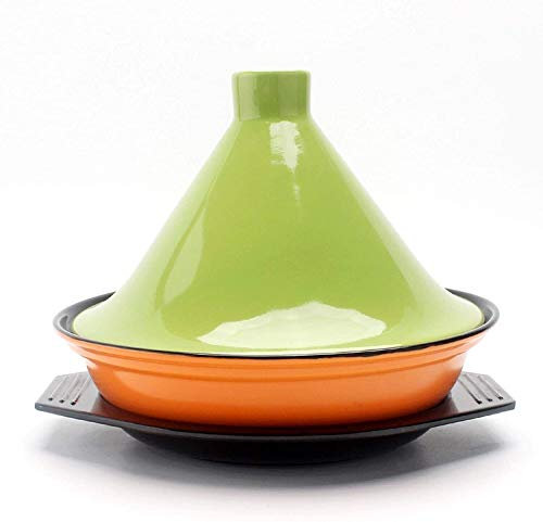 MXXHFC Cazuela de cerámica para cocinar, Cocina Grande para cocinar y estofar Cazuela de cocción Lenta Olla de cocción Tajine con Tapa Cazuela de Hierro Fundido (Color: D) (A)