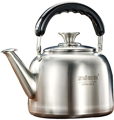 Bouilloire Sifflante 304 Inox Théières Pour Cuisinière,Avec Filtre,Ébullition Rapide,Pas d'Attente,Pour Plaques à Induction/Gaz,4L / 5L / 6L / 7L (6L)