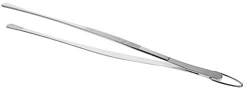 BESTonZON Stainless Steel Kitchen Tweezers Food Picking Tongs 12-inch Hook Mirror Polished Long Cooking Tools for Chefs and Food Preparation