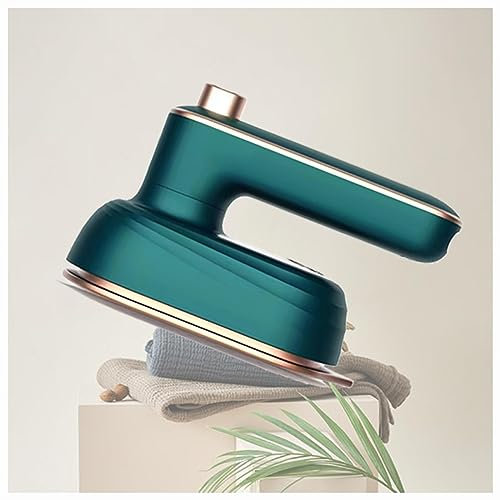 Mini Plancha Plegable, Plancha Para Ropa De Viaje con Asa Plegable Giratoria,38W y 50ml, Plancha Ropa Vapor Doble Uso Para Seco Y Húmedo,Green