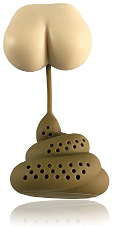 Poop te-ägg för lösa blad, silikon tesil i kotfor , rolig present till te | tefilter, tediffusor, tekoppfilter för löst te eller örtte