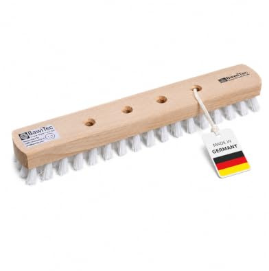 Schrubber Wischer 4-Loch-System weiße Kunstborste ohne Stiel Holzschrubber | 4-Loch Wechselsystem, Breite 30cm, Leicht und Schmal, Polypropylen-Borsten Weiß