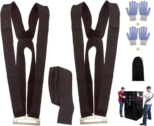 2-person Shoulder Strap，LELYFIT Lifting Straps for Movers, Moving Straps, Carrying Bands Load Capacity 800 LB for Heavy Objects,household appliances，Mattresses, Furniture, (Black)