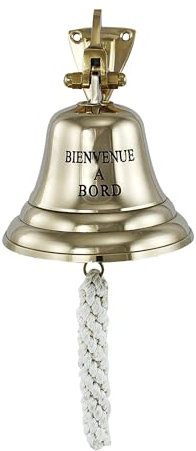 NKlaus Campana 'Beenvenue A Bord', latón, 10 cm, diseño ligero, decoración retro náutica 16079