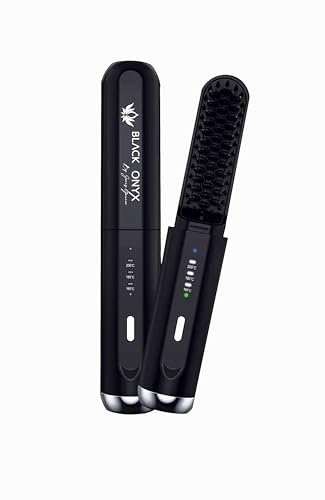 La Black Brush Glättbürste, kabellos, wiederaufladbar, beheizt, Bartglätter für Herren, Reisebegleiter, Glätteisen für feines Haar