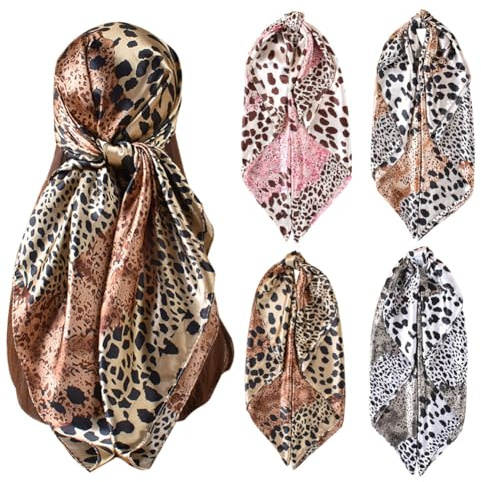 upeilxd 35” Hair Scarf for Women Satin Hair Scarves Silk Bandanas Scarf Headscarf Hair Wrapping and Sleeping (Black/Pink/Grey/Brown)