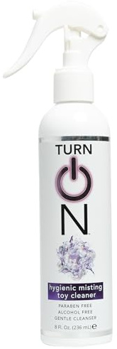 Turn On Hygienic Misting Toy Cleaner, 8 Ounce All Purpose Alcohol Free Gentle Cleansing Spray, No Harsh Chemicals Safe for All Toys and Surfaces, Paraben Free & Sulfate Free